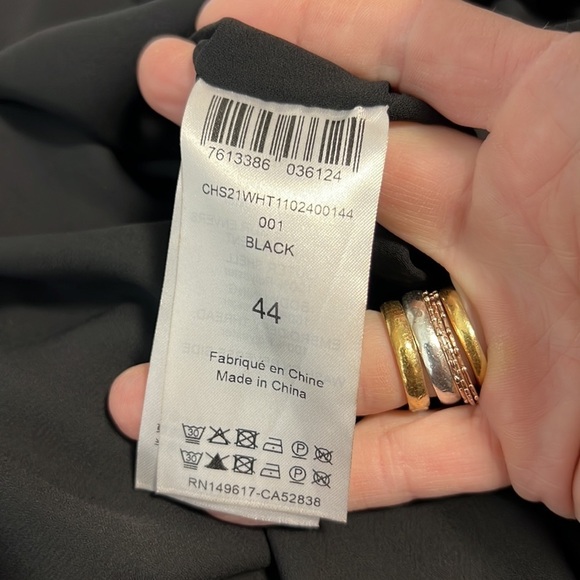 See by Chloe Black Long Sleeve Swiss Dot Blouse Size 44/US12 - Picture 7 of 8